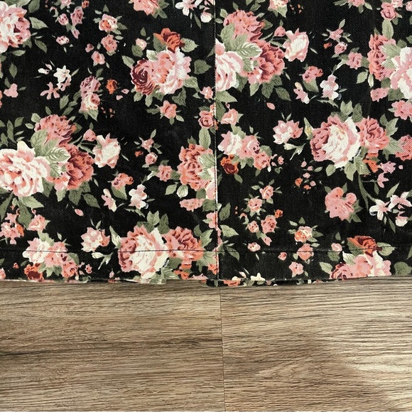 Vtg 90s Y2K Not Guilty Women’s 5/6 Black Floral Denim Maxi Skirt USA Whimsigoth - Picture 4 of 10